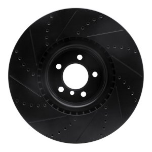 Land Rover Range Rover Brake Rotor (1) - Front Right - R1 Concepts - Drilled & Slotted - Black - `10-`12